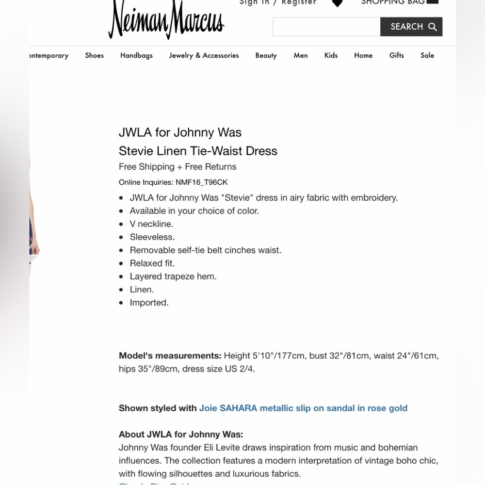 Johnny Was LA Stevie linen dress. - Picture 13 of 13